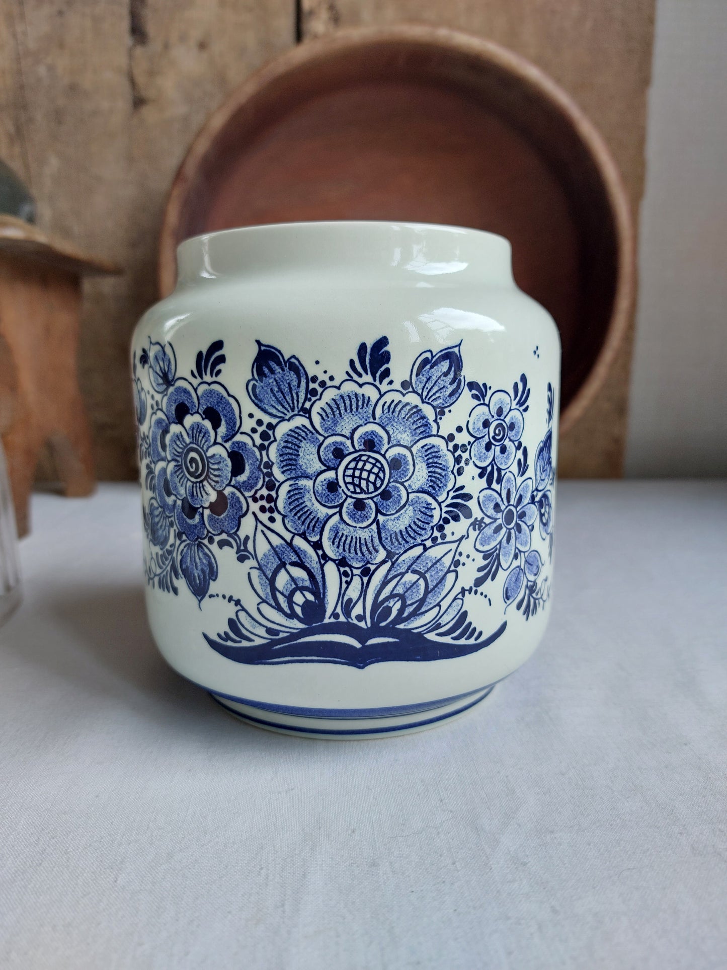 Vase bleu de Delft Distel Hollande 1977