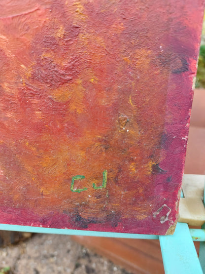 Huile sur panneau "Bouquet jaune"