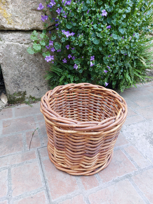 Corbeille ronde en poelet naturel