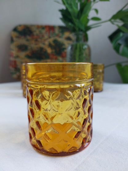 Lot de 6 verres ambrés vintage Pernod