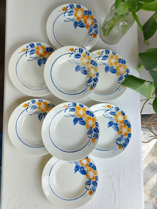 DESTOCKAGE - Lot de 8 assiettes plates et 8 creuses Hamage & Moulin des Loups modèle Eglantine