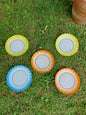 Lot de 5 assiettes à dessert vintage de DURALEX modèle "Soleil"