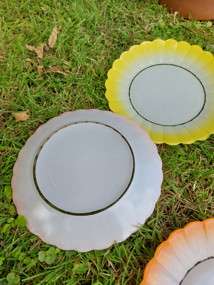Lot de 5 assiettes à dessert vintage de DURALEX modèle "Soleil"