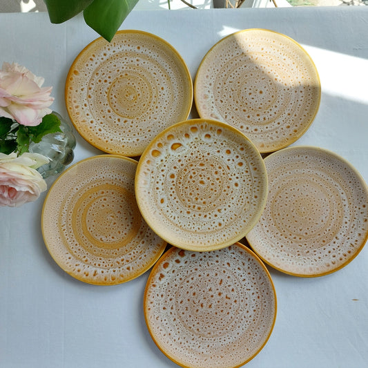 Lot de 6 assiettes à dessert Niderviller modèle "Fauve"