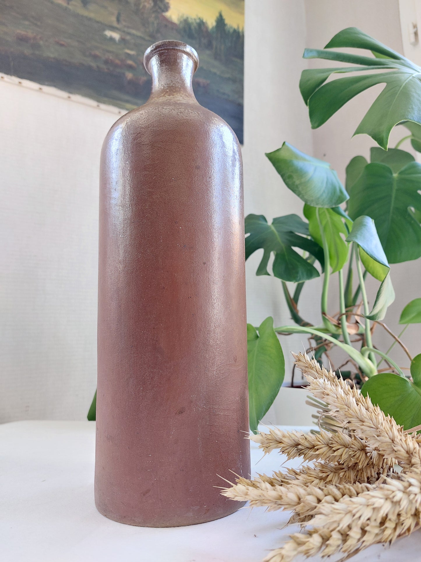 Grande bouteille en grès fabrication artisanale début XXème