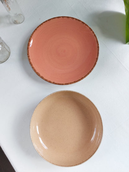 Lot de 2 assiettes rose saumon