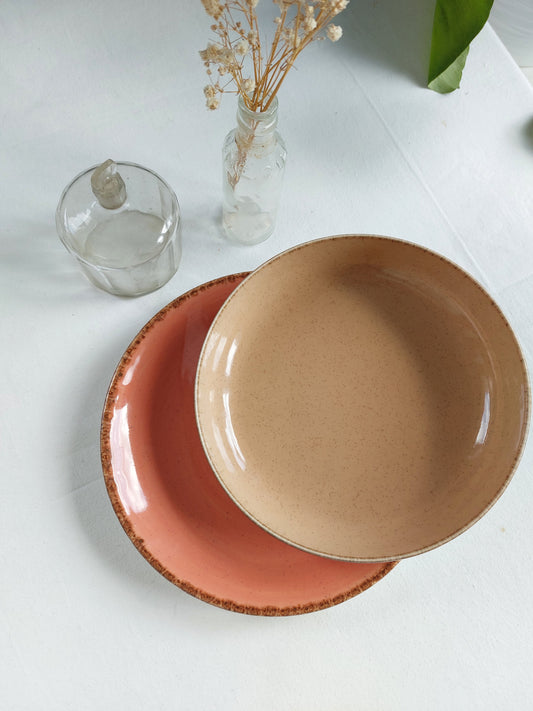 Lot de 2 assiettes rose saumon