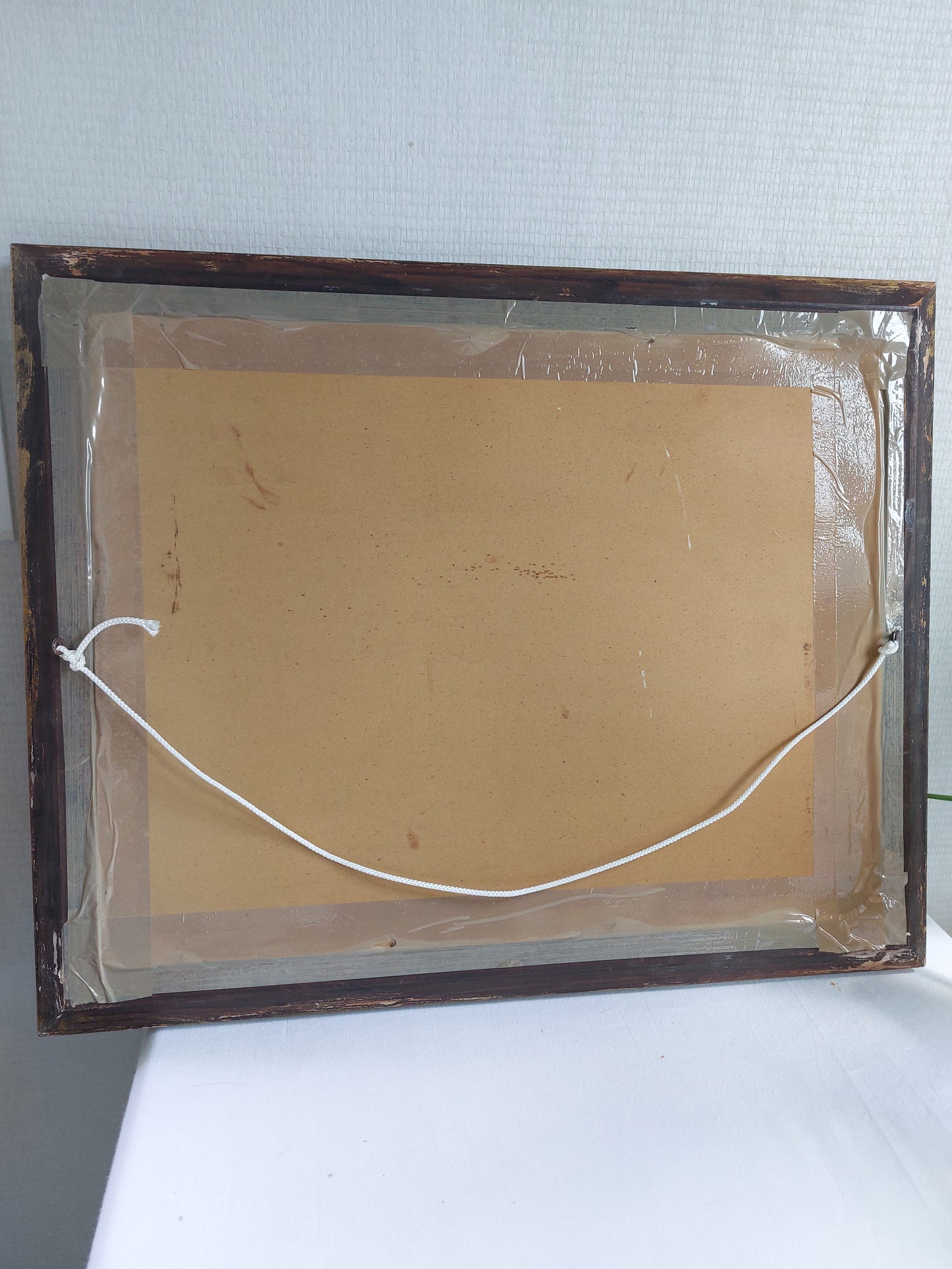 Miroir ancien cadre bois doré stuc