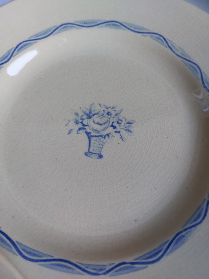 Lot de 6 assiettes à dessert anciennes BOCH F. La Louvière