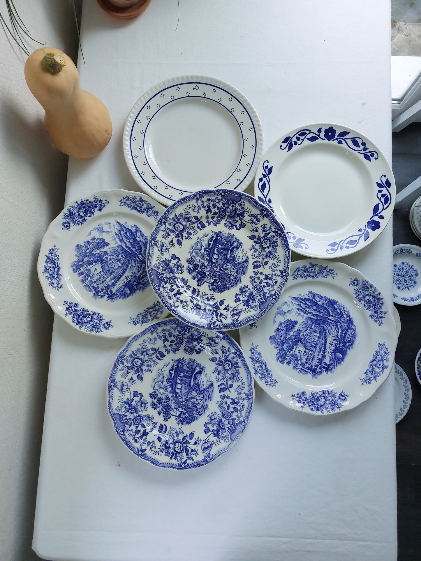 Lot de 6 assiettes plates dépareillées