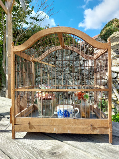 Cage à oiseaux ancienne en bois