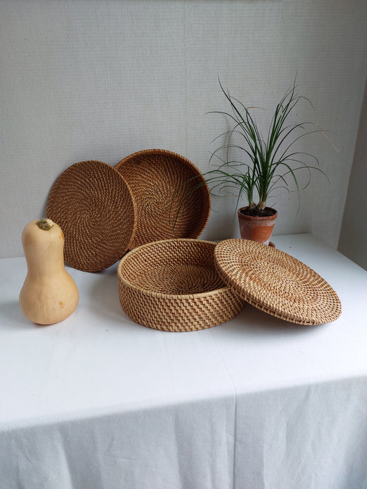 Boîte ronde en osier RATTAN