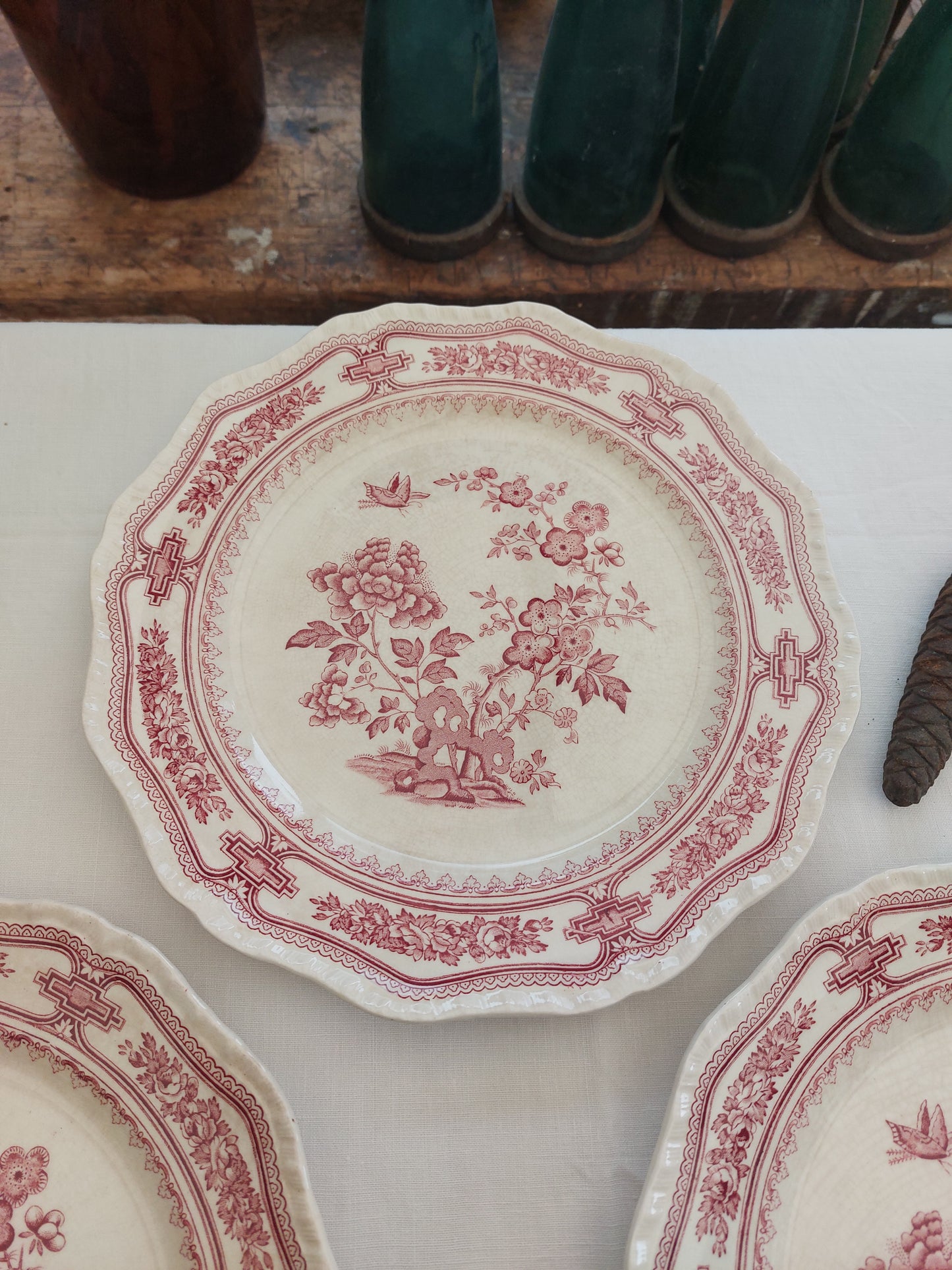Lot de 8 assiettes plates anglaises by Mason’s modèle « Manchu »