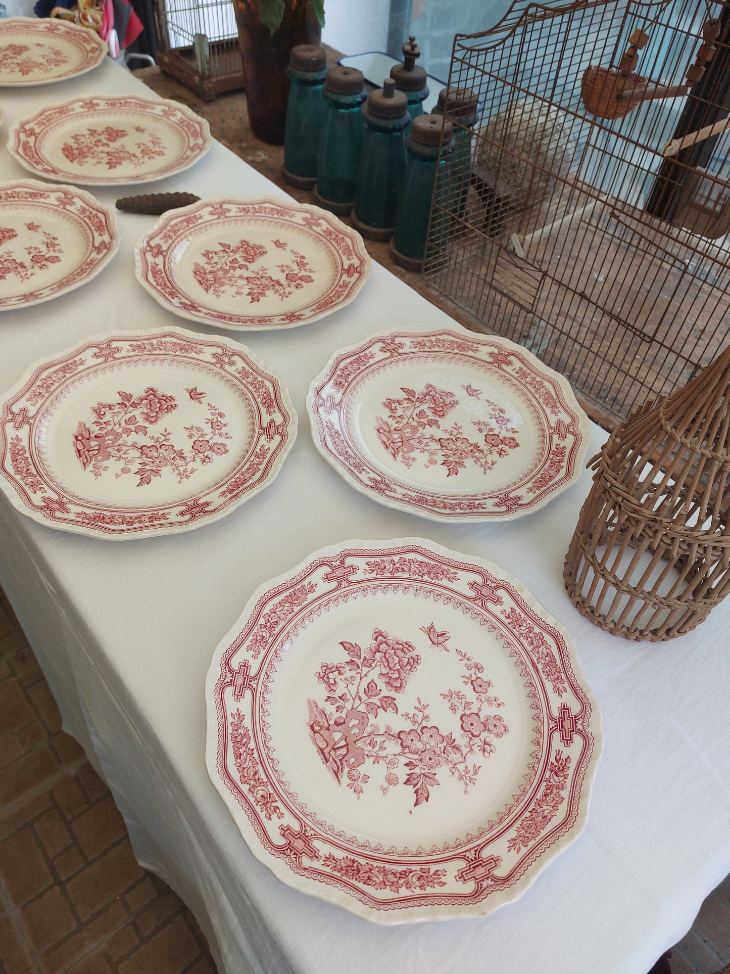 Lot de 8 assiettes plates anglaises by Mason’s modèle « Manchu »