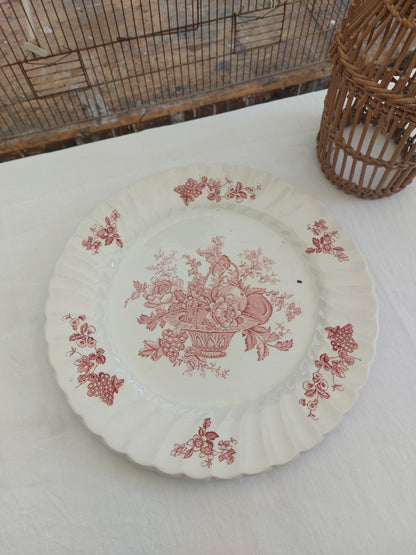 Plat de service rond en céramique anglaise by Myott Meakin modèle « Bountiful »