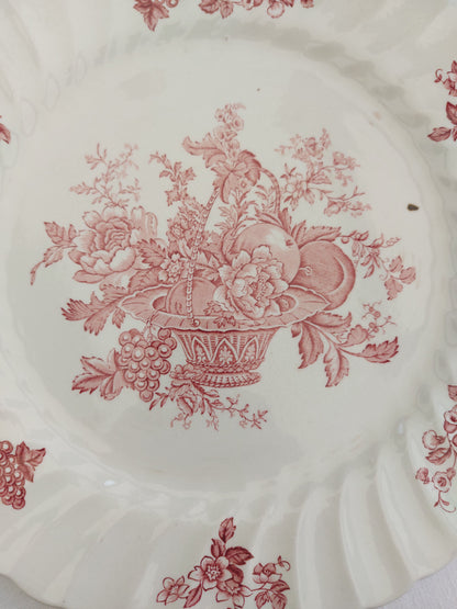Plat de service rond en céramique anglaise by Myott Meakin modèle « Bountiful »
