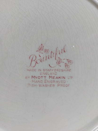 Plat de service rond en céramique anglaise by Myott Meakin modèle « Bountiful »