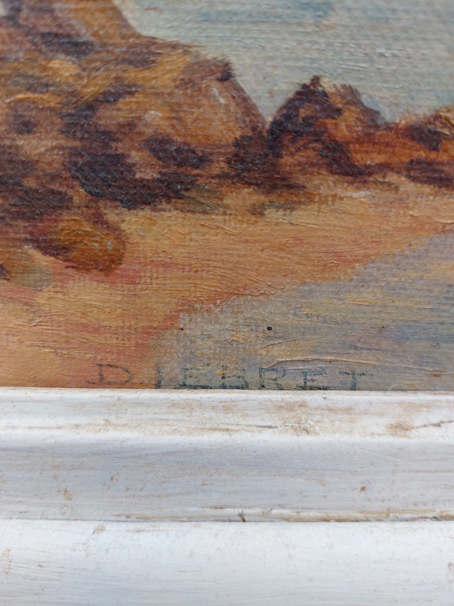 Huile sur toile encadrée « Bord de mer »