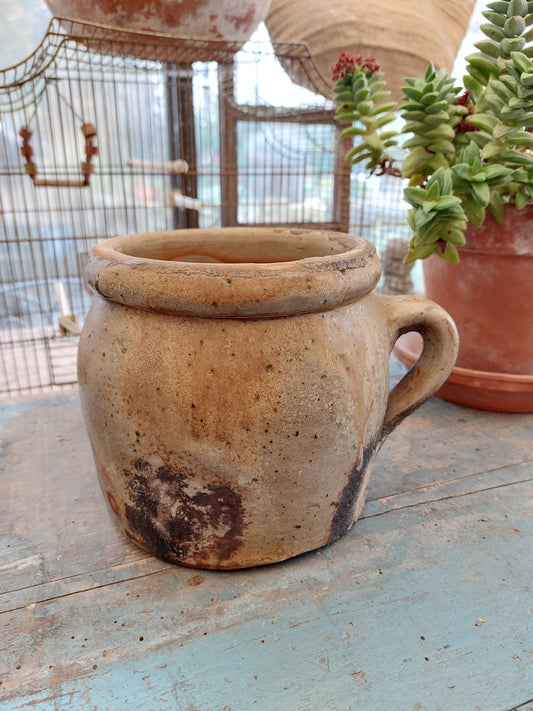 Pot ancien en grès art populaire