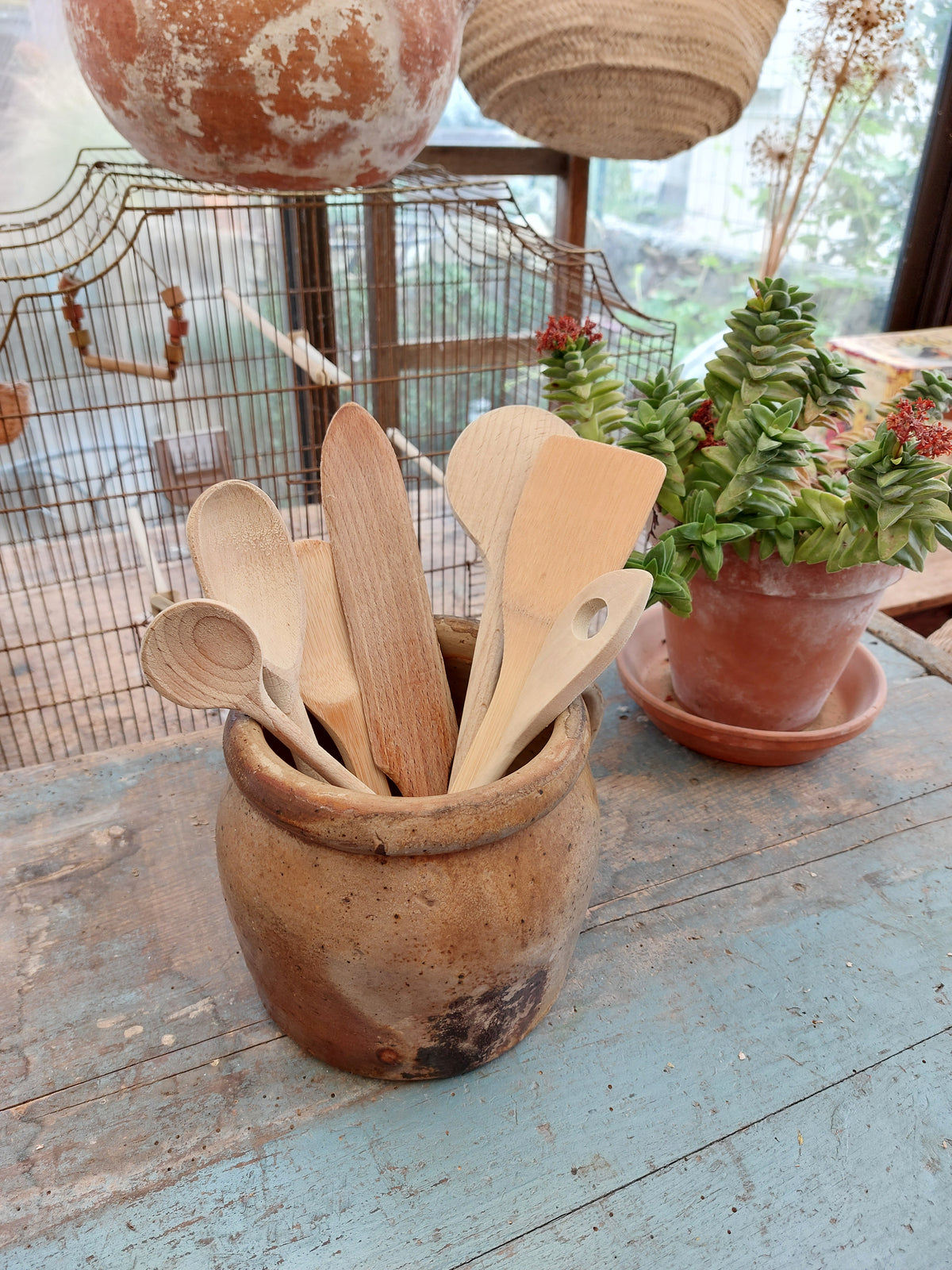 Pot ancien en grès art populaire