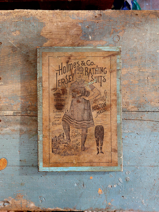 Affiche publicitaire sur panneau de bois US