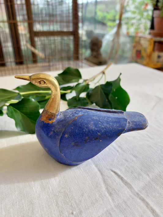 Canard bleu tête en laiton