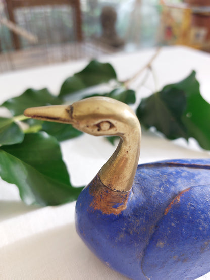 Canard bleu tête en laiton