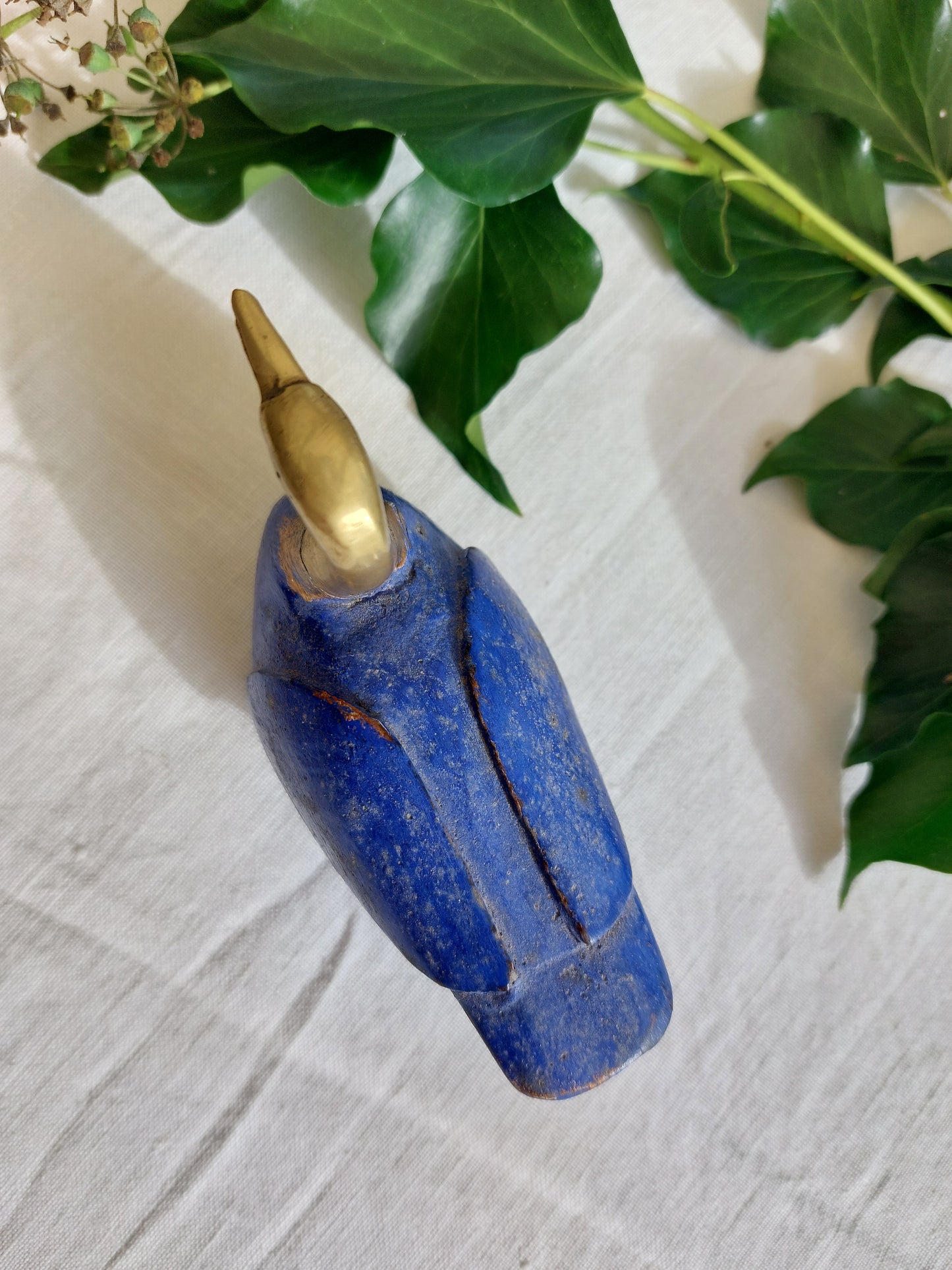 Canard bleu tête en laiton