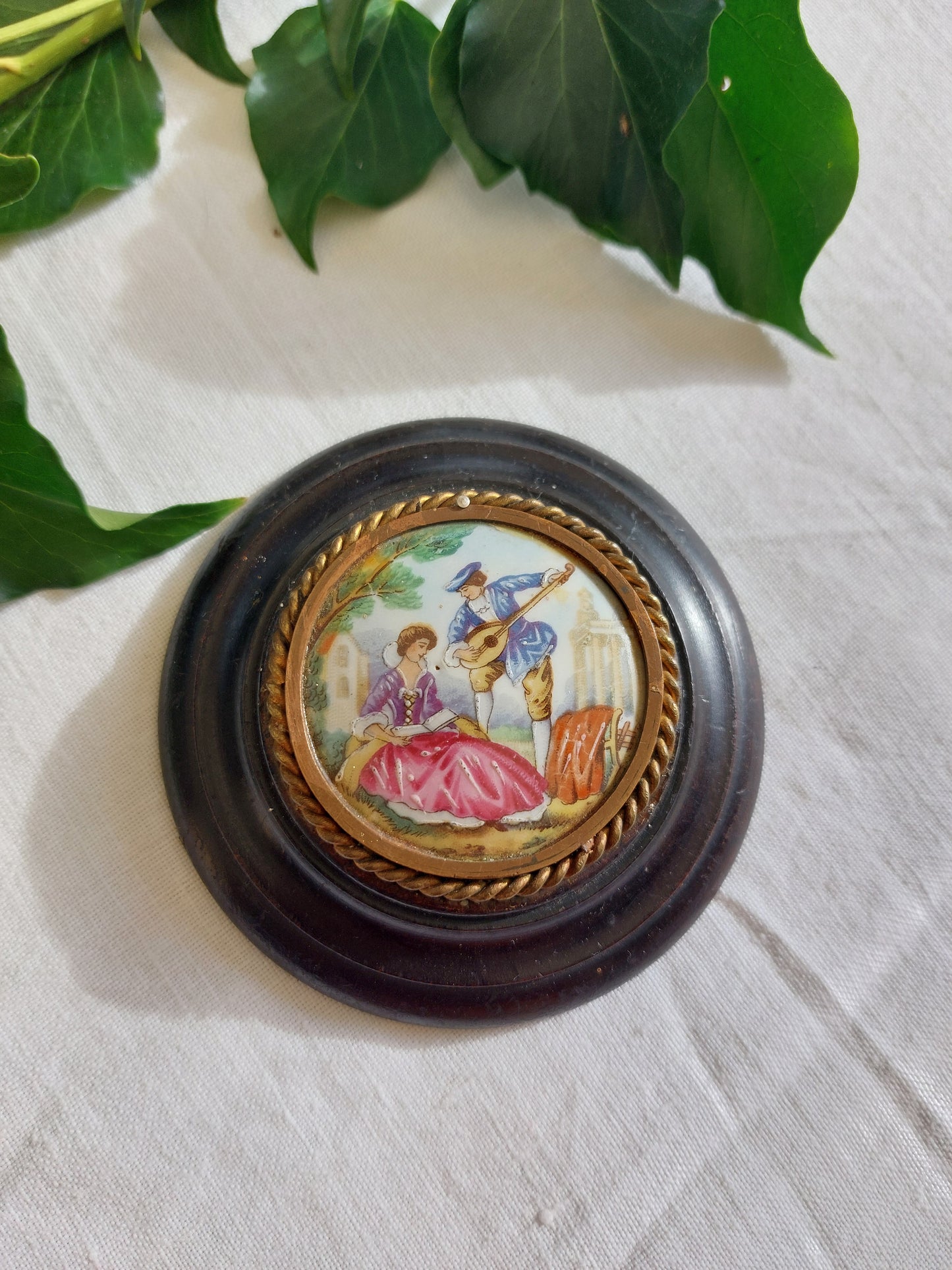Peinture miniature « Leçon de musique »