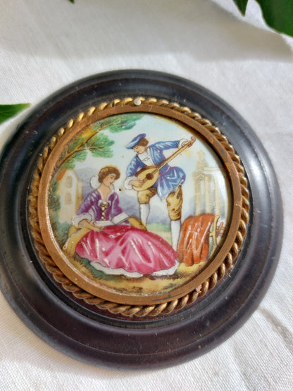 Peinture miniature « Leçon de musique »