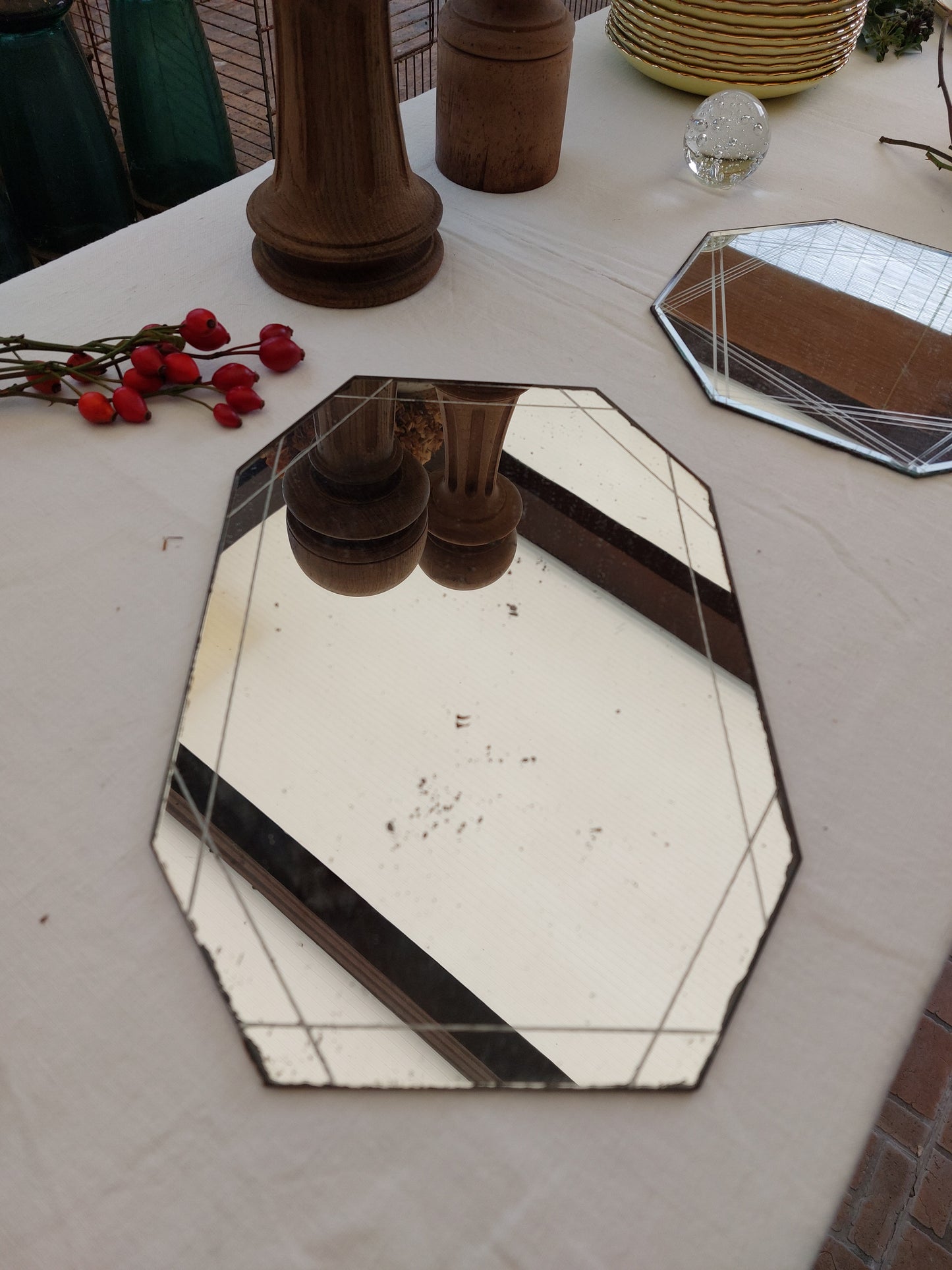 Miroir octogonal ancien