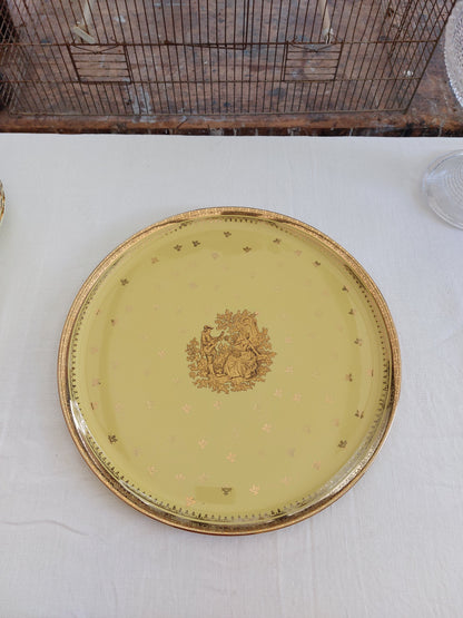 Plat rond en porcelaine jaune Revol