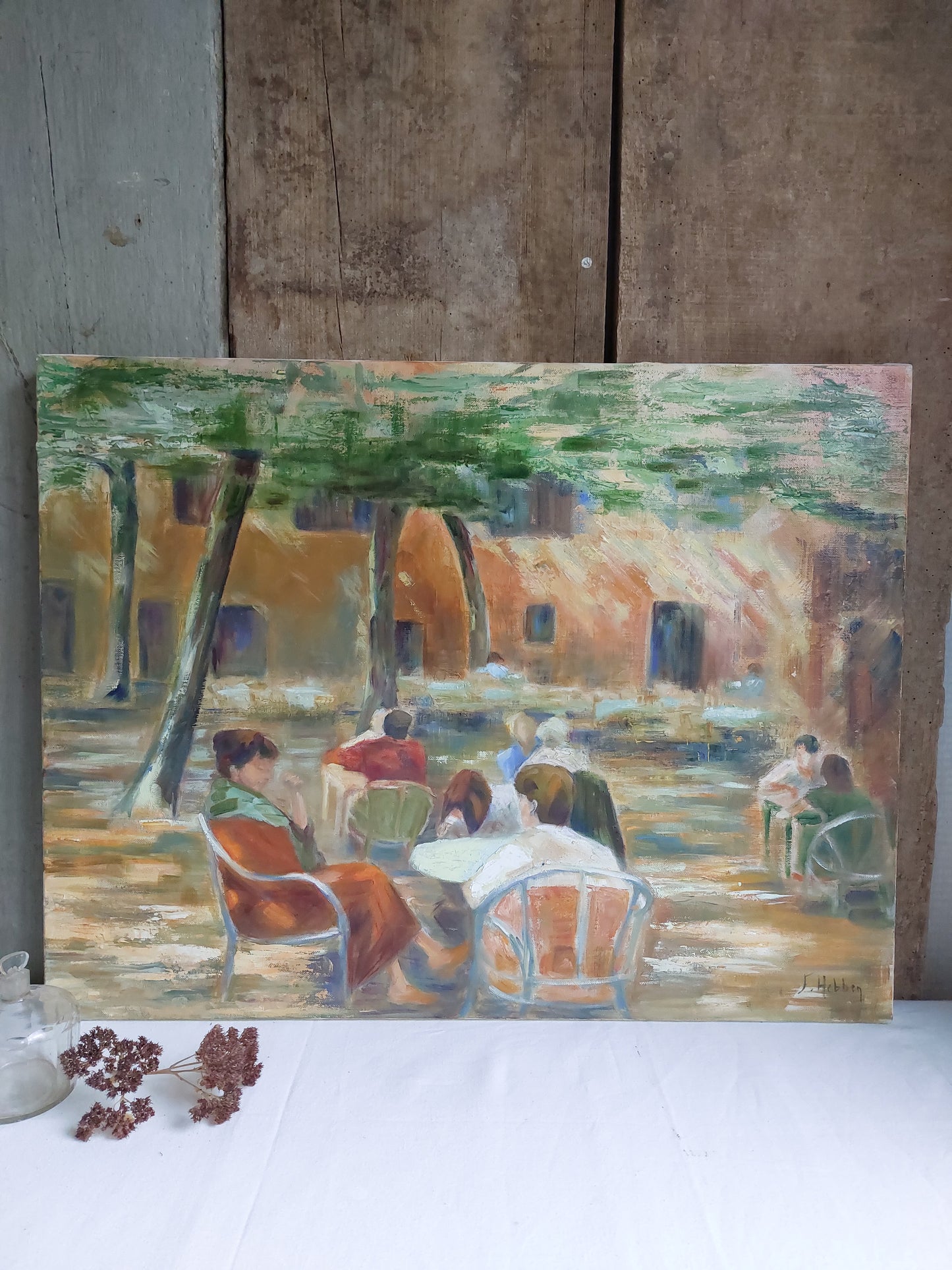 Huile sur toile « Premiers beaux jours en Provence » par HEBBEN