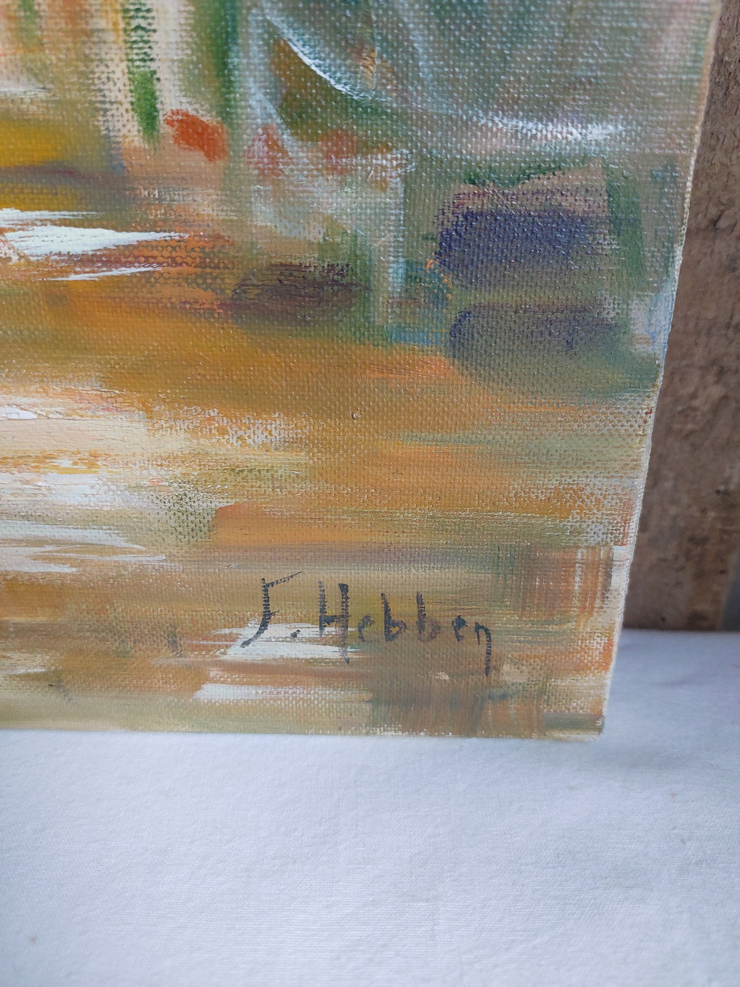 Huile sur toile « Premiers beaux jours en Provence » par HEBBEN