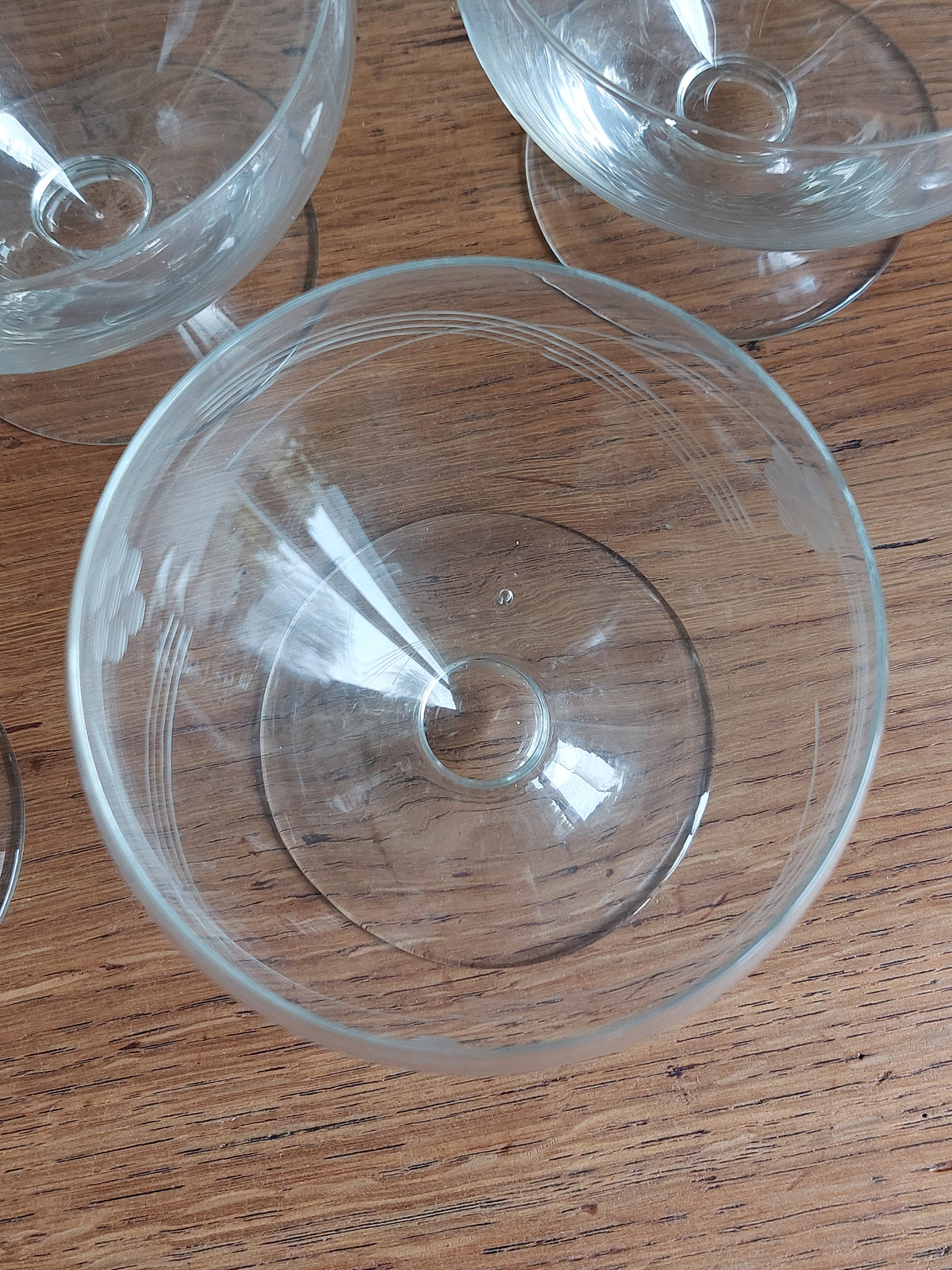 Lot de 6 coupes de champagne anciennes en cristal