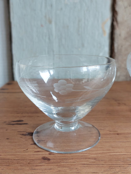 Lot de 6 coupes de champagne anciennes en cristal