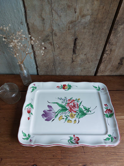 Plat rectangulaire Lunéville modèle « Réverbère »