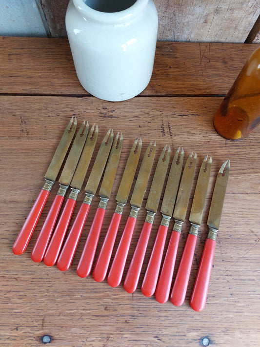 Lot de 12 couteaux à crustacés