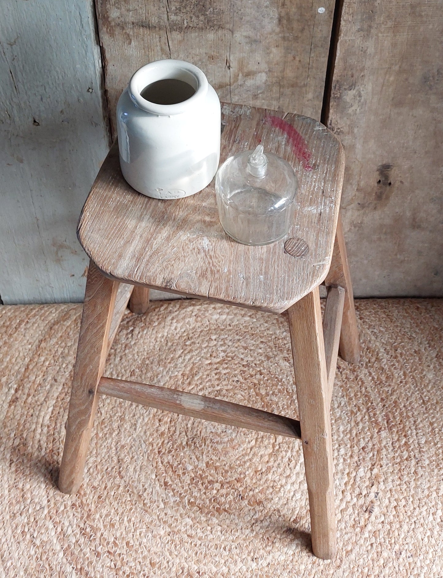 Tabouret bois brut ancien