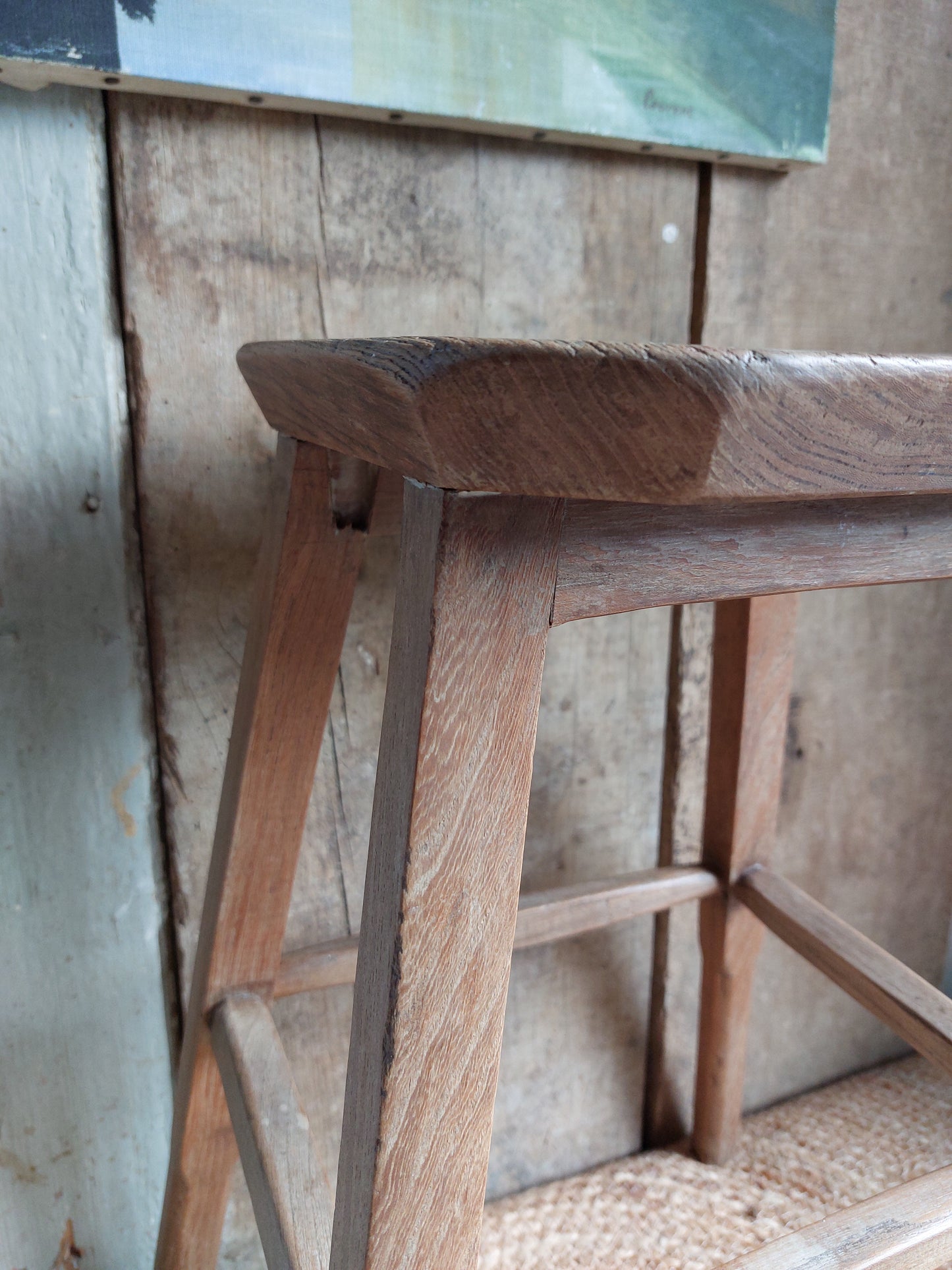 Tabouret bois brut ancien