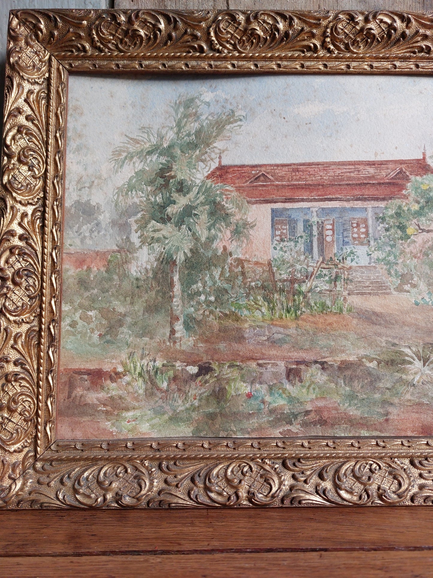 Aquarelle encadrée