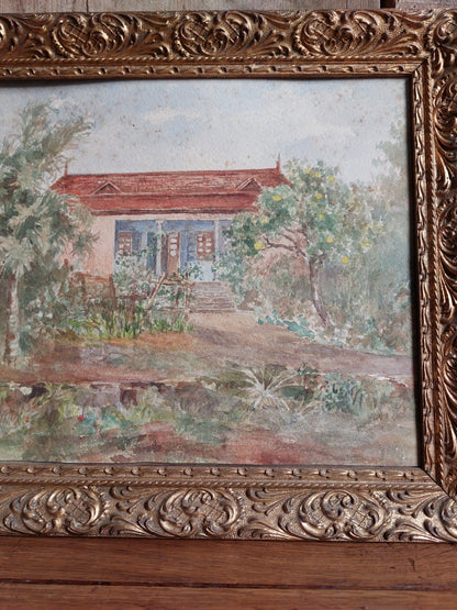 Aquarelle encadrée