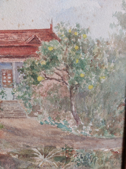 Aquarelle encadrée