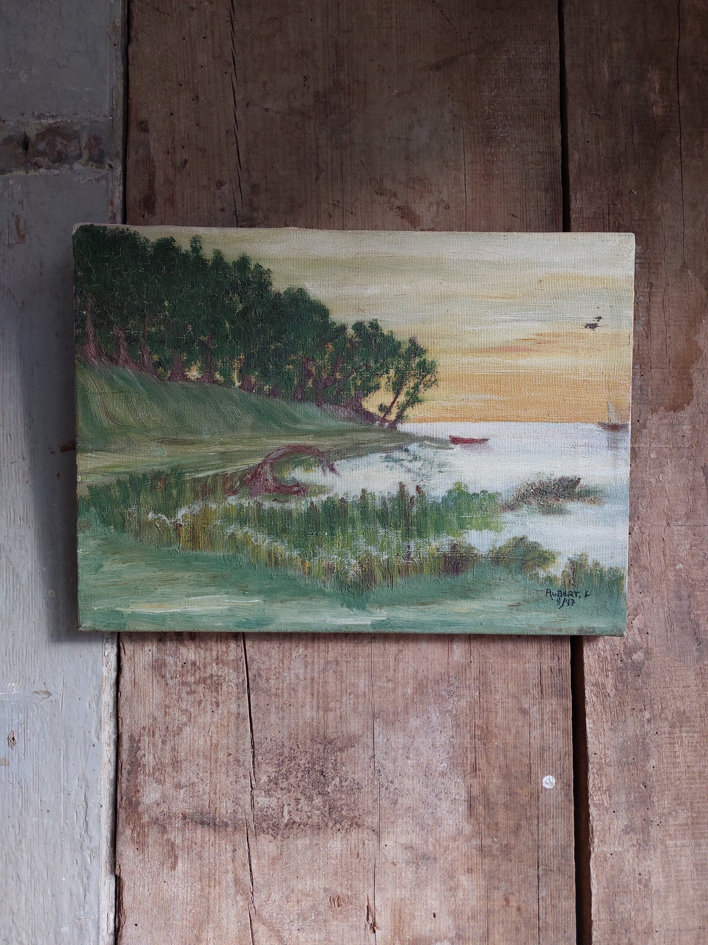 Huile sur toile « L’étang »
