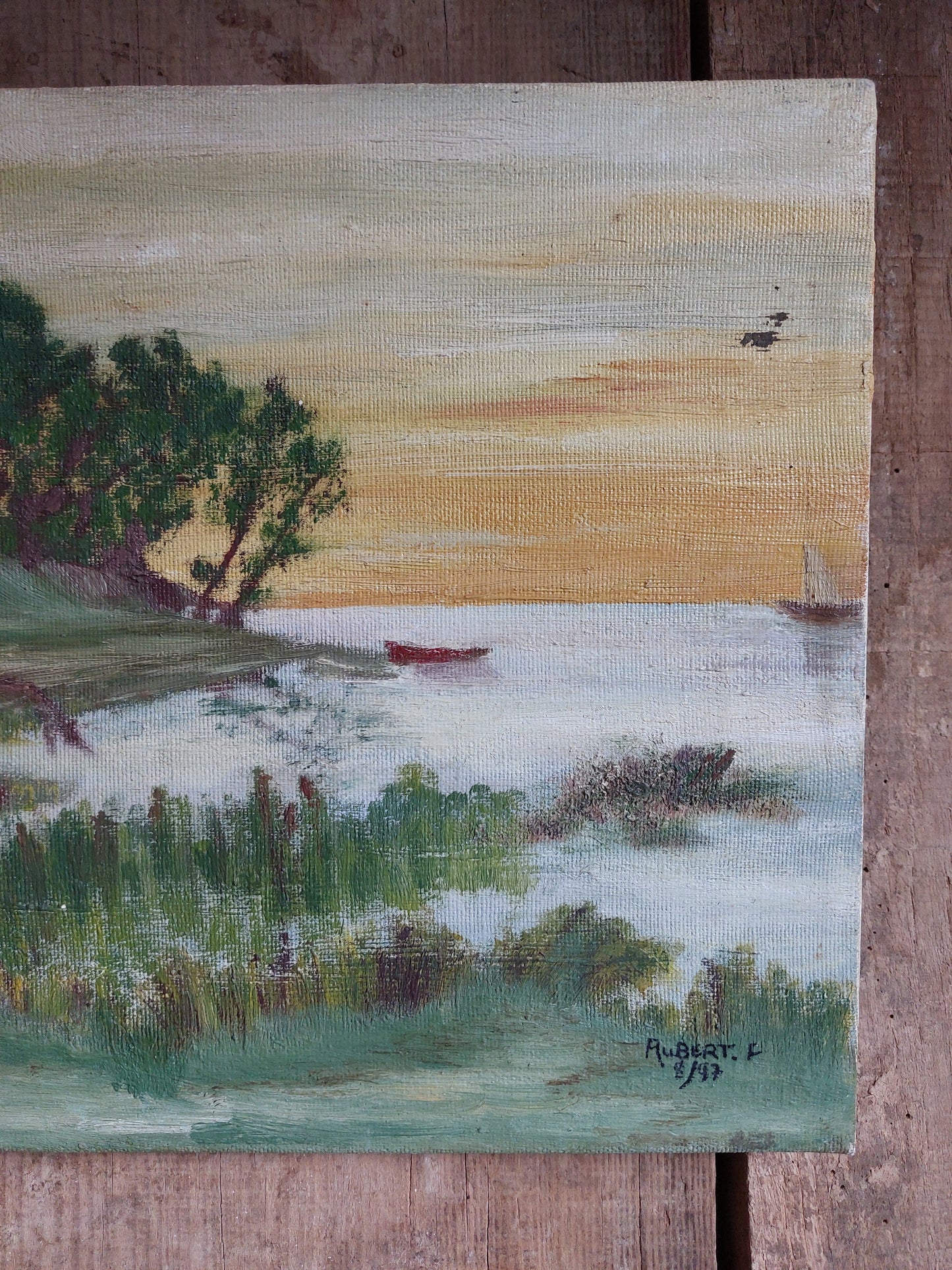 Huile sur toile « L’étang »