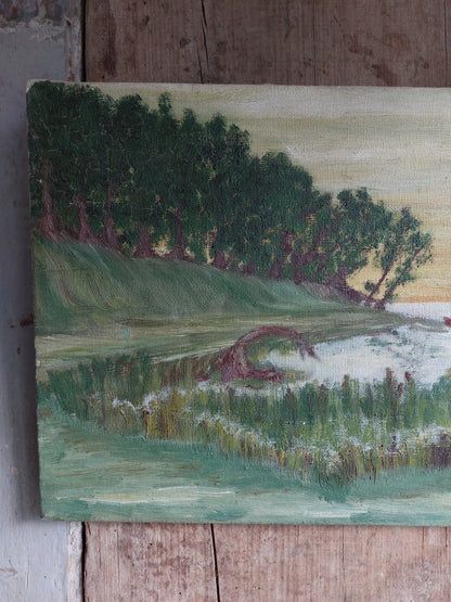 Huile sur toile « L’étang »