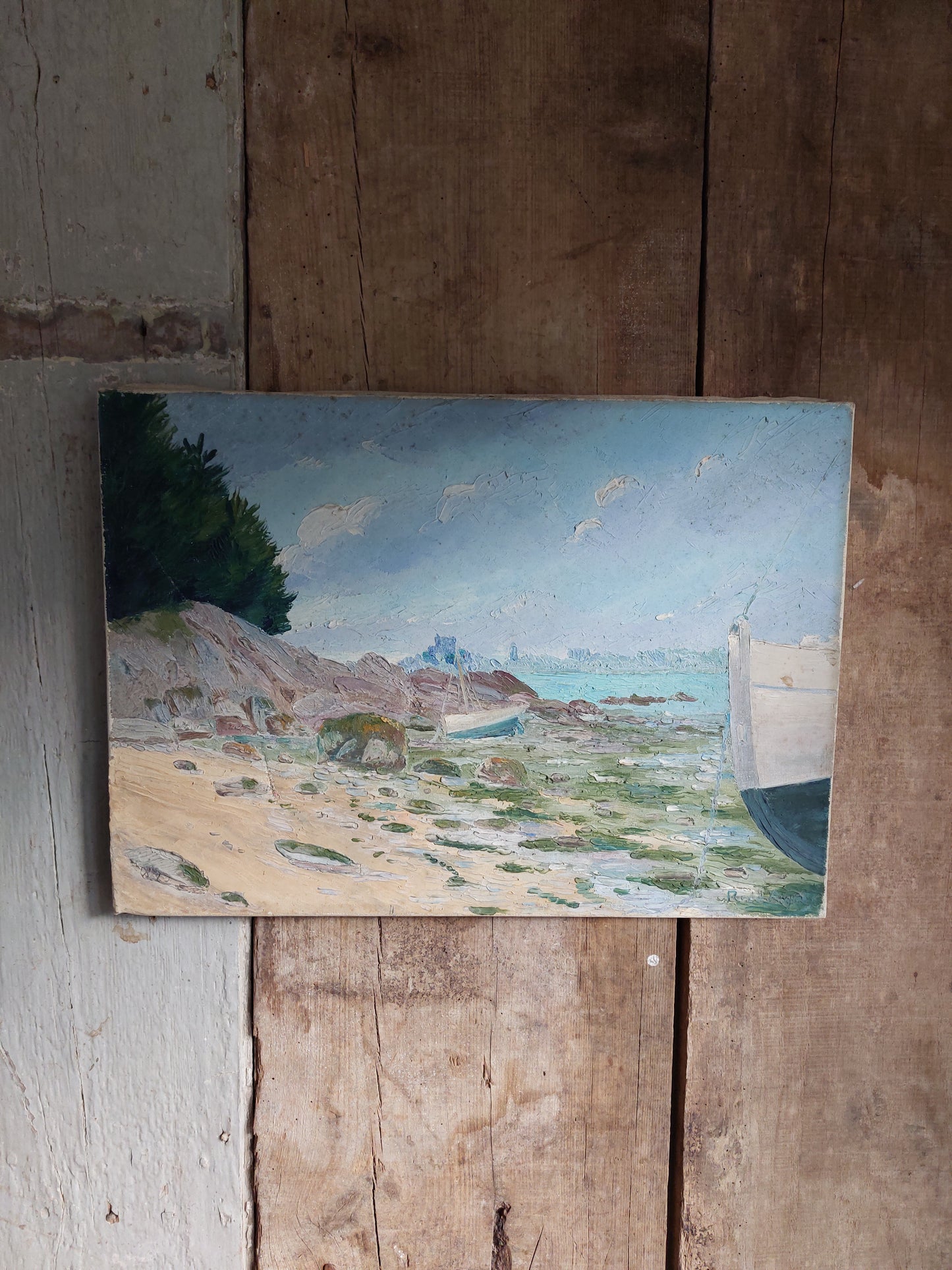 Huile sur toile « Bord de mer »