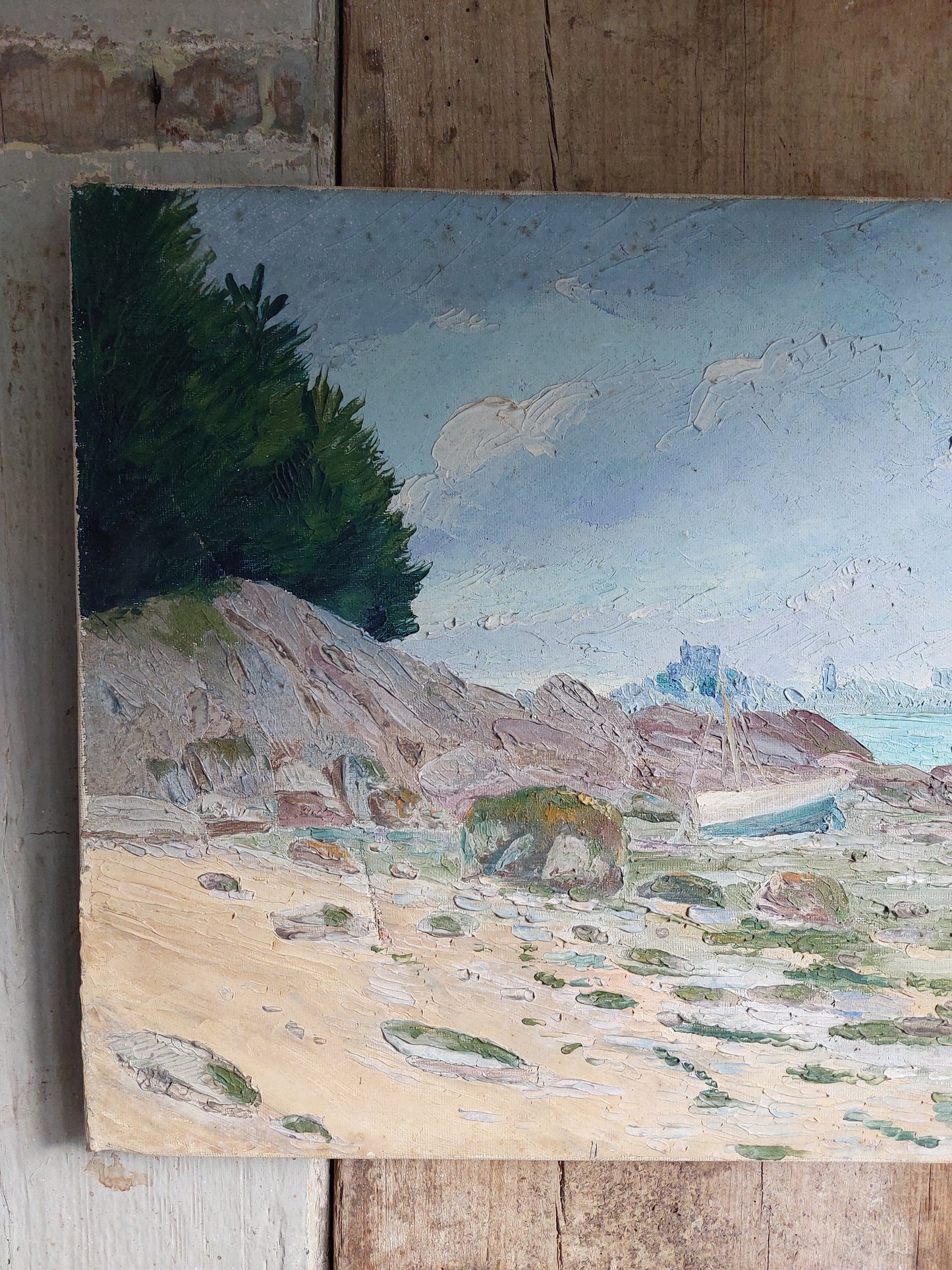 Huile sur toile « Bord de mer »