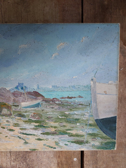 Huile sur toile « Bord de mer »