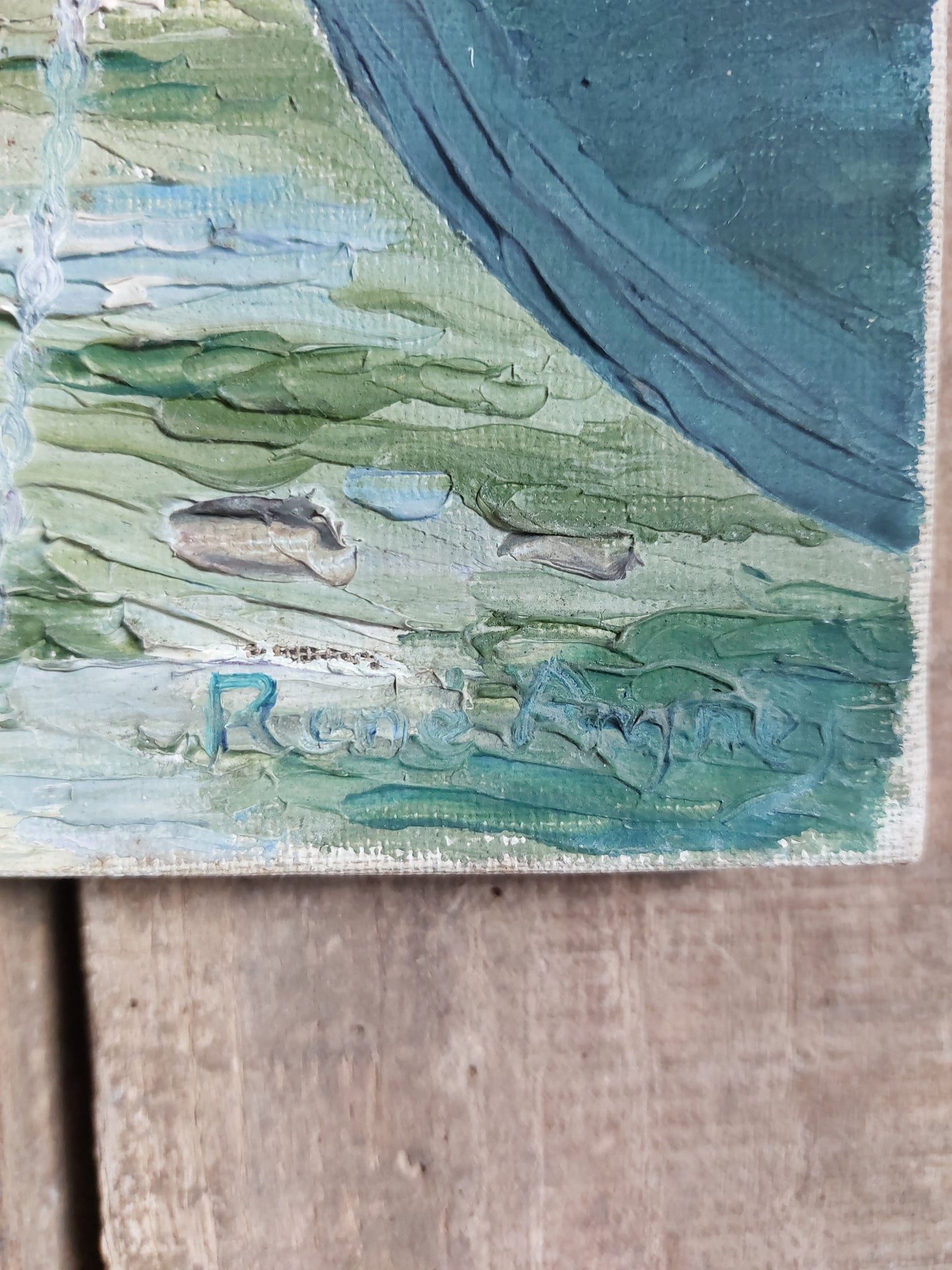 Huile sur toile « Bord de mer »